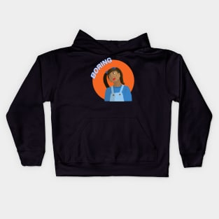 A little girl being bored Kids Hoodie